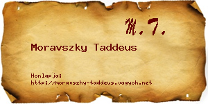 Moravszky Taddeus névjegykártya