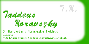 taddeus moravszky business card